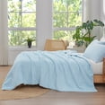 thumbnail image 5 of Amelie Home Twin Waffle Cooling Comforter – Reversible Lightweight Blanket for Hot Sleepers, Sky Blue 68"x90", 5 of 5
