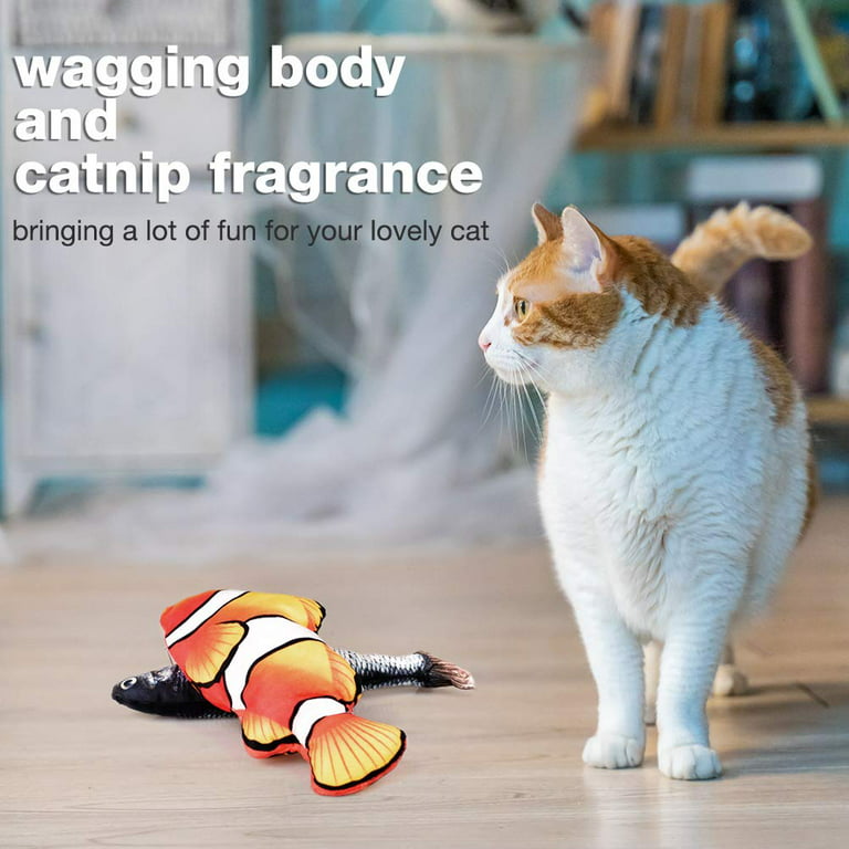  Electric Moving Fish Cat Toy Realistic Flopping Fish Dog Toy  Plush Interactive Cat Toy Fun Toy for Cat Exercise : Pet Supplies