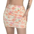 thumbnail image 2 of Minifalda corta con cremallera y cintura alta con estampado floral informal para mujer, fondo amarillo, XL, 2 of 6