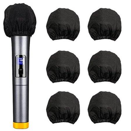 200pcs Disposable Microphone Cover, Non-Woven Elastic Band Handheld Mic Covers, Microphone Windscreen Protective Cover for KTV, Karaoke, Recording Studio, Stage Performance, News Interview (