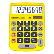 Catiga Electronics CD-8185 Dual Power Calculator, Large LCD & Buttons, 8 Digit, (Yellow)