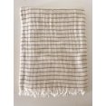 thumbnail image 4 of Beige Striped Turkish Cotton Crinkled Throw Beige, 4 of 7