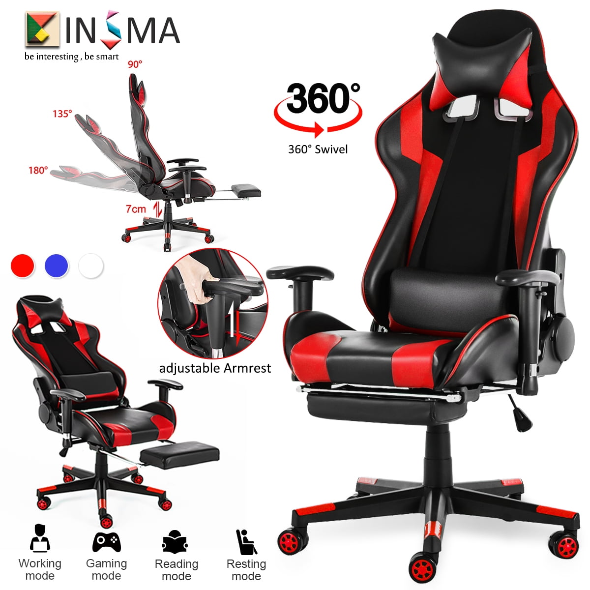 Large Size Gaming Chair Office Chair High Back Swivel Chair Racing with