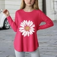 thumbnail image 2 of Povozer Girls Long Sleeve Shirts Fashion Girls Long Sleeve T Shirts Kids Fall Tops Crewneck Basic Tees for 7-8 Years,Red, 2 of 4