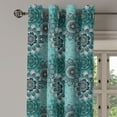 thumbnail image 2 of Ambesonne Mandala Grommet Curtain, Hippie Oriental Spring, 50" x 108", Taupe Black Turquoise, 2 of 6