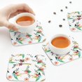 thumbnail image 7 of Pofeuu Pretty Floral With Leaves Print Leather Coasters Set of 6, Round Cups Mugs Mat Pad for Home Kitchen Heat Resistant Drink Coasters,Square, 7 of 7
