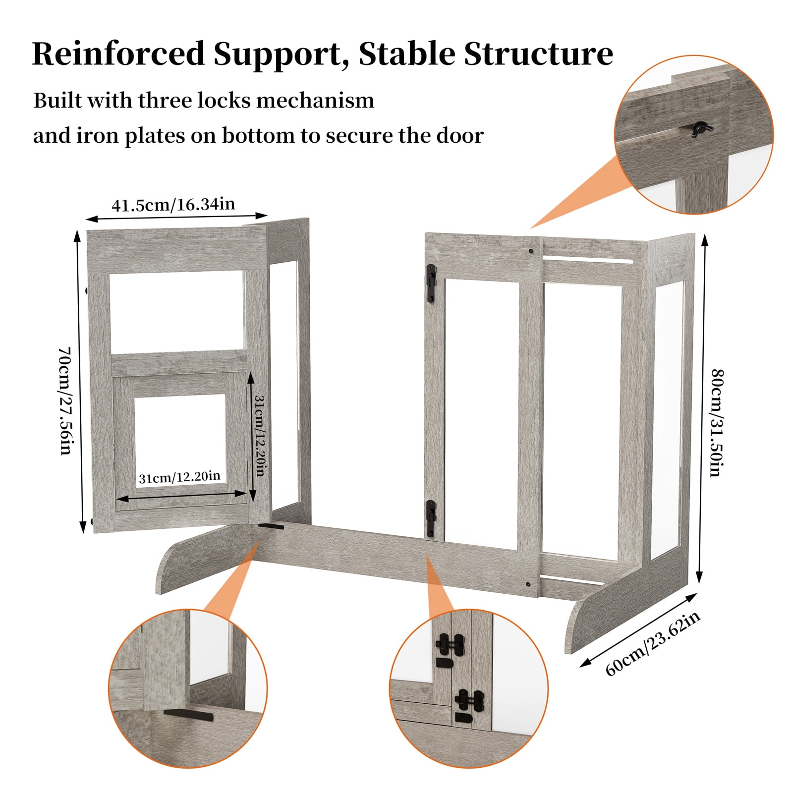 Bingopaw 32" Tall Freestanding Dog Door Gate Adjustable 25.98" to 35.43" Pet Barrier Safety Gate
