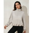 thumbnail image 4 of PrettyGuide Womens Sweatshirt Fashion Half Zip Stand Collar Scuba Cropped Pullover Athletic Sweatshirt Rainy Day M, 4 of 6