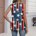 thumbnail image 5 of 250 Anniversary Shirts for Women Usa Flag Print V-Neck Sleeveless Tank Top Celebration Stretchy Classic Fit Summer Workwear Tops,XL,#01 Watermelon Red, 5 of 5