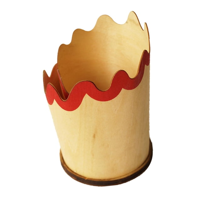 Portalápices de madera Macarena vaso para lápices 3,9x5,5 pulgadas rojo