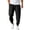 C283 Black, variant on CONZONE Mens Linen Pants Tapered Leg Elastic Waist Drawstring Joggers For Men Relaxed Fit Casual Summer Trousers With Pockets