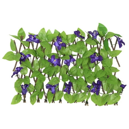 CMrtew Artificial Outdoor Plants Garden Mesh Expandable Garden Fence Artificial and Violet Garden Background Decoration Retractable Artificial Flowers Garland Home Party Decorations