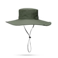 thumbnail image 1 of Sombrero de pescador con sombrilla de poliéster para hombre y mujer, gorro de ala grande impermeable resistente al desgaste para exteriores, 62cm de circunferencia, 1 of 5