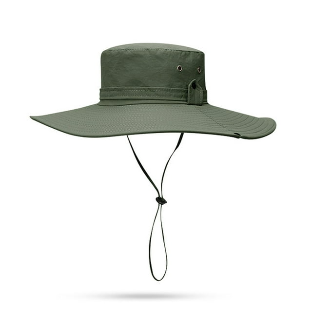 Sombrero de pescador con sombrilla de poliéster para hombre y mujer, gorro de ala grande impermeable resistente al desgaste para exteriores, 62cm de circunferencia