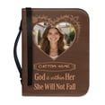 thumbnail image 2 of Sentmoon Leather Bible Cover Custom Photo Name Engraved Premium Leather Sleeve with Zipper Pocket and Adjustable Strap Ideal Gift for Church Bible Study Travel, 2 of 9