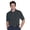 Black, variant on Monterey Club Men's Tonal Pinstripe Texture Solid Golf Polo Shirt #1087