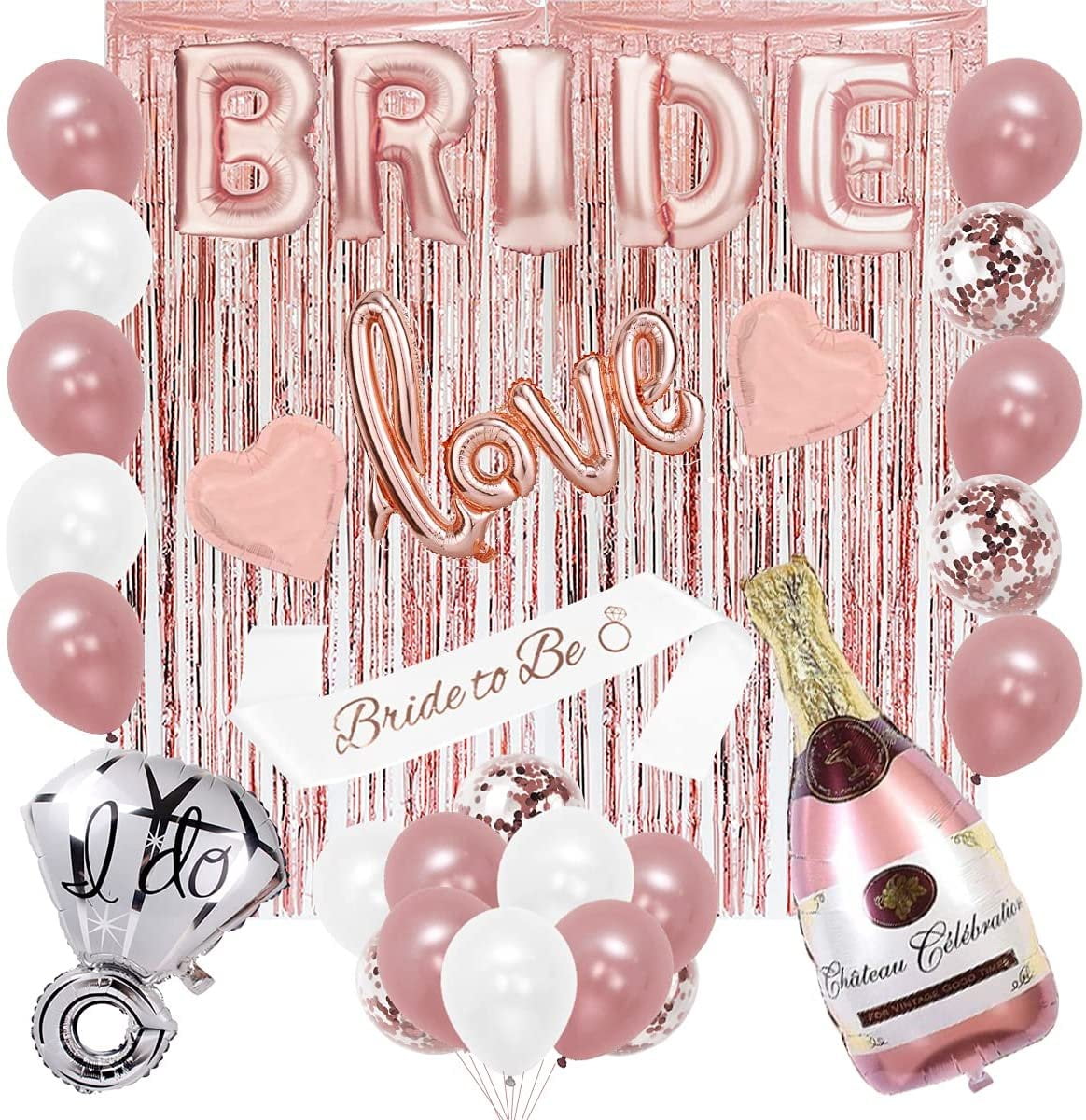 Rose Gold Bridal Shower SuppliesBride to Bachelorette Party Decorations Kit