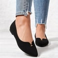 thumbnail image 3 of Rokment Ladies Dress Shoes Women's Stylish Metallic Buckles V-Cut Formal Pointed Toe Ballet Flat Casual Business Office Slip on Loafers for Bride Wedding, 3 of 6