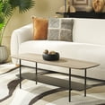 thumbnail image 2 of SAFAVIEH Kayleigh Modern Wood Coffee Table, Light Grey Oak/Matte Black/Black, 2 of 10