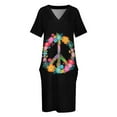 thumbnail image 3 of Vestido holgado con bolsillos, estilo hippie, tie-dye, años 60 y 70, estilo coreano, falda de verano para mujer., 3 of 6