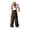Brown, variant on Girls Leopard Print Overalls Adjustable Strap Wide Leg Jumpsuit Cute Bow Side Sleeveless Bib Pants (Brown)