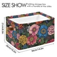 thumbnail image 4 of Yayeee 2 Pack Canvas Storage Basket with Handles for Shelves Fabric Bins Closet Organizer, Vibrant Blooming Flowers, 4 of 8