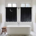 thumbnail image 4 of Night Stars Moon Kitchen Curtain for Berdoom Living Room Cafe 54 Inch Length, Modern Abstract Art Cloud Fog Tiers Curtains Light Filtering Drapes Rod Pocket Window Treatment 2 Panels 52"Wx54"L, 4 of 8