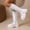White, variant on Women's Vintage Round Toe Knee High Boots Lace up Low Heel Fall Winter Solid Color Casual Fashion Retro Combat Boots White 7.5(40)