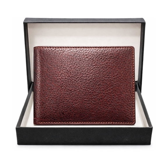 Hunar- Men’s Brown Leather Bifold Wallet with Coin Pocket, 3 Card Slots, Cash Compartment & Hidden Pocket, Slim Compact Design