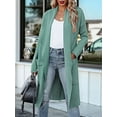 thumbnail image 5 of Women'S Open Front Knited Loose Cardigan Casual Long Sleeve Draped Knit Pockets Long Jackets Sweater Green M, 5 of 8