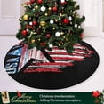 thumbnail image 6 of FMSHPON Retro American Grunge Flag Xmas Christmas Tree Skirt Stand Mat for Holiday Party Decoration Indoor Outdoor 36 inches, 6 of 6
