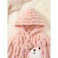 thumbnail image 5 of Mikrdoo Baby Girls Clothes Fall Winter Outfits Rabbit 9 Months Newborn Girls Single Breasted Design 12 Months Girls Hoodie Bodysuits With Scarf 2Pcs Romper Set Pink, 5 of 8