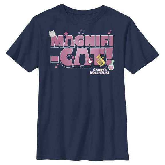 Boy's DreamWorks: Gabby's Dollhouse Magnifi-Cat! Graphic Tee Navy Blue X Large