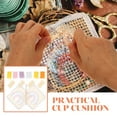 thumbnail image 4 of 1 Set Diy Latch Hook Coaster Kit Rainbow Beige Series Square Coaster Making Kit For Friends Who Like Crafts, 4 of 8