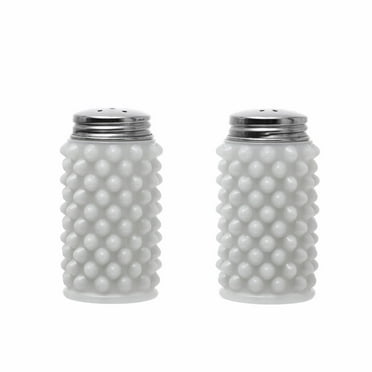 Hobnail Milk Glass Salt and Pepper Shakers, White