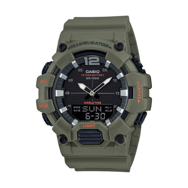 Casio Casio Men's AnalogDigital World Time Watch, Green HDC7003A2V