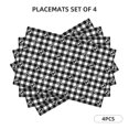 thumbnail image 5 of Rocae Black Tartan Plaid Printed Heat Resistant Place Mats,Classic Hemstitch Cloth Fabric Placemats Imitation Linen Place Mat Table Mats 18x12 inch, 5 of 5