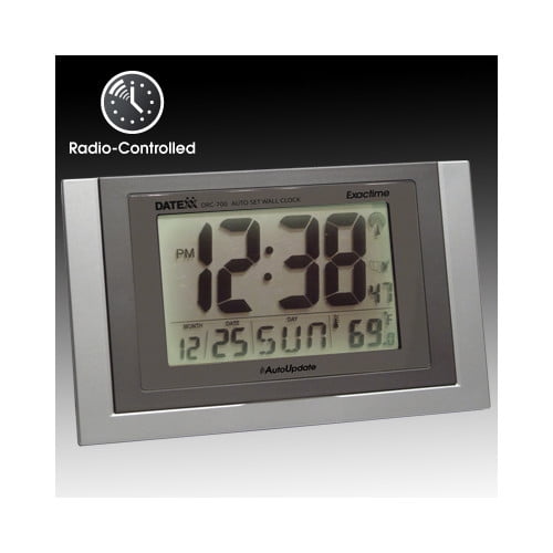Radio Control Wall Clock with Month, Day, Date Temperature Walmart