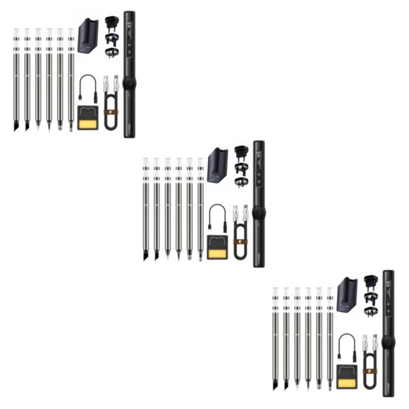 Scienceny Kit de soldador eléctrico duradero y de larga duración, herramienta de soldadura de hierro portátil, fácil de ennegrecer, 6 cabezas Type1 NO1