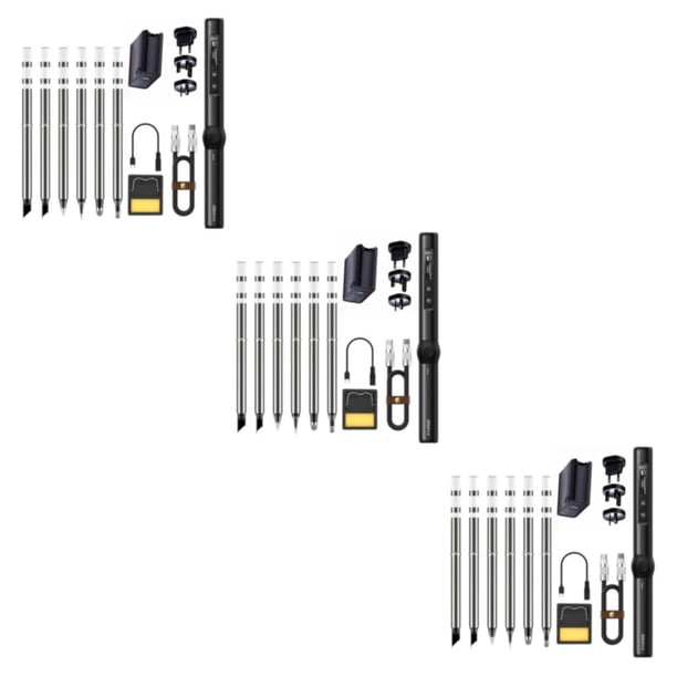 Scienceny Kit de soldador eléctrico duradero y de larga duración, herramienta de soldadura de hierro portátil, fácil de ennegrecer, 6 cabezas Type1 NO1