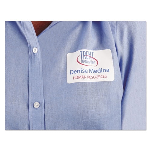 "Flexible Adhesive Name Badge Labels, 3.38 X 2.33, White, 400/box | Bundle of 2 Boxes"