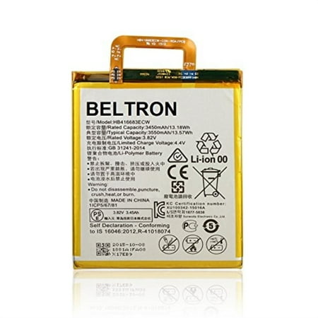 Nexus 7 2014 Replacement Battery BELTRON New 3550 mAh Replacement Battery for Huawei Google Nexus 6P H1511/H1512 (HB416683ECW) ()
