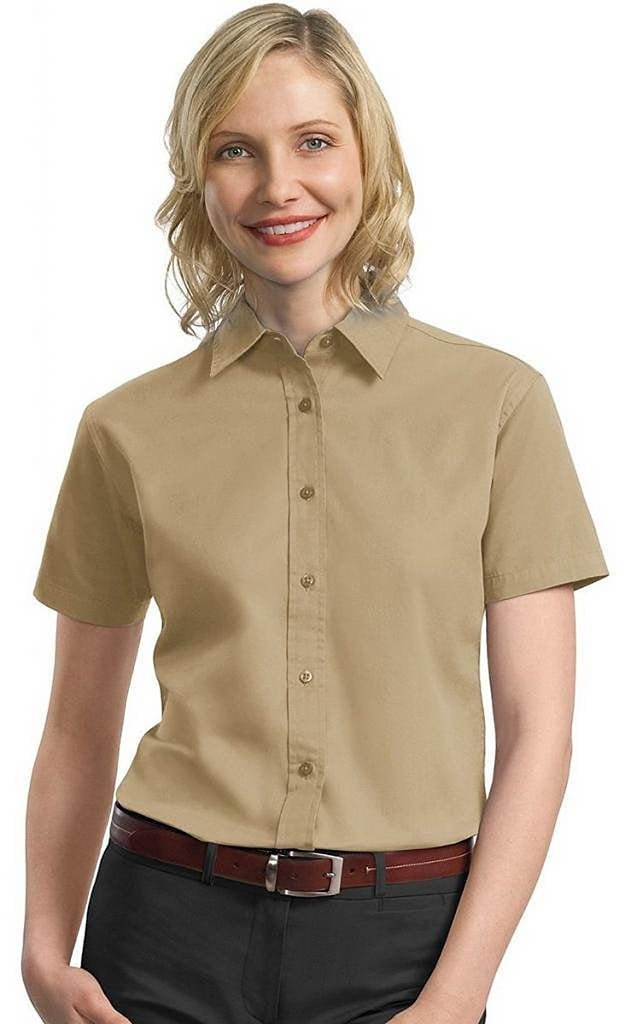 Port Authority Women's Comfortable Short Sleeve Twill Shirt - Walmart.com