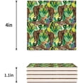 thumbnail image 3 of FMSHPON Jaguar Tropic Plant Banana Palm Leaves Green Set of 6 Coaster for Drinks, Absorbent Ceramic Stone Coasters Cup Mat with Cork Base for Home Kitchen Room Coffee Table Bar Decor, 3 of 4