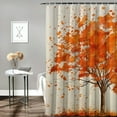thumbnail image 2 of COMIO Fall Autumn Orange Maple Leaves Shower Curtain for Bathroom Decoration White, 2 of 6