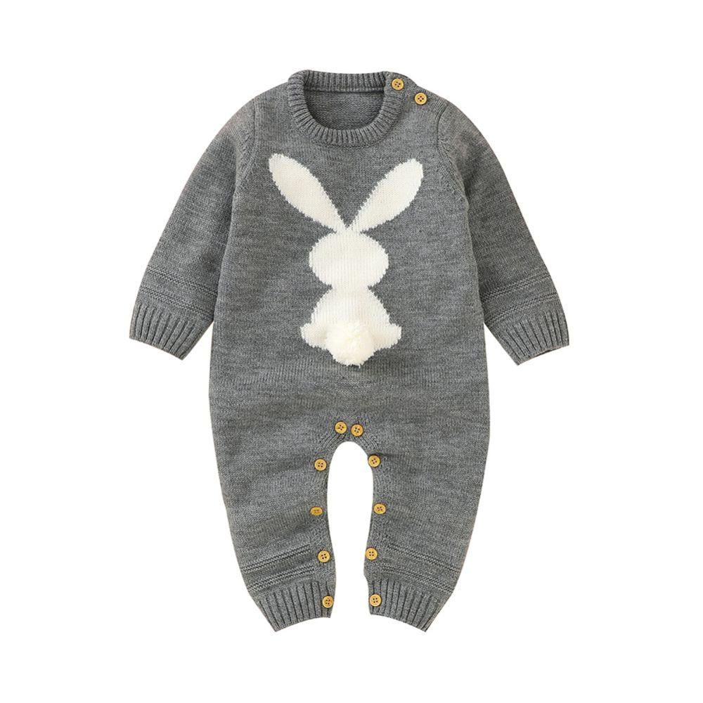 Newborn Baby Girl Boy Knitted Sweater Rabbit Romper Jumpsuit Outfits 0-18 Months