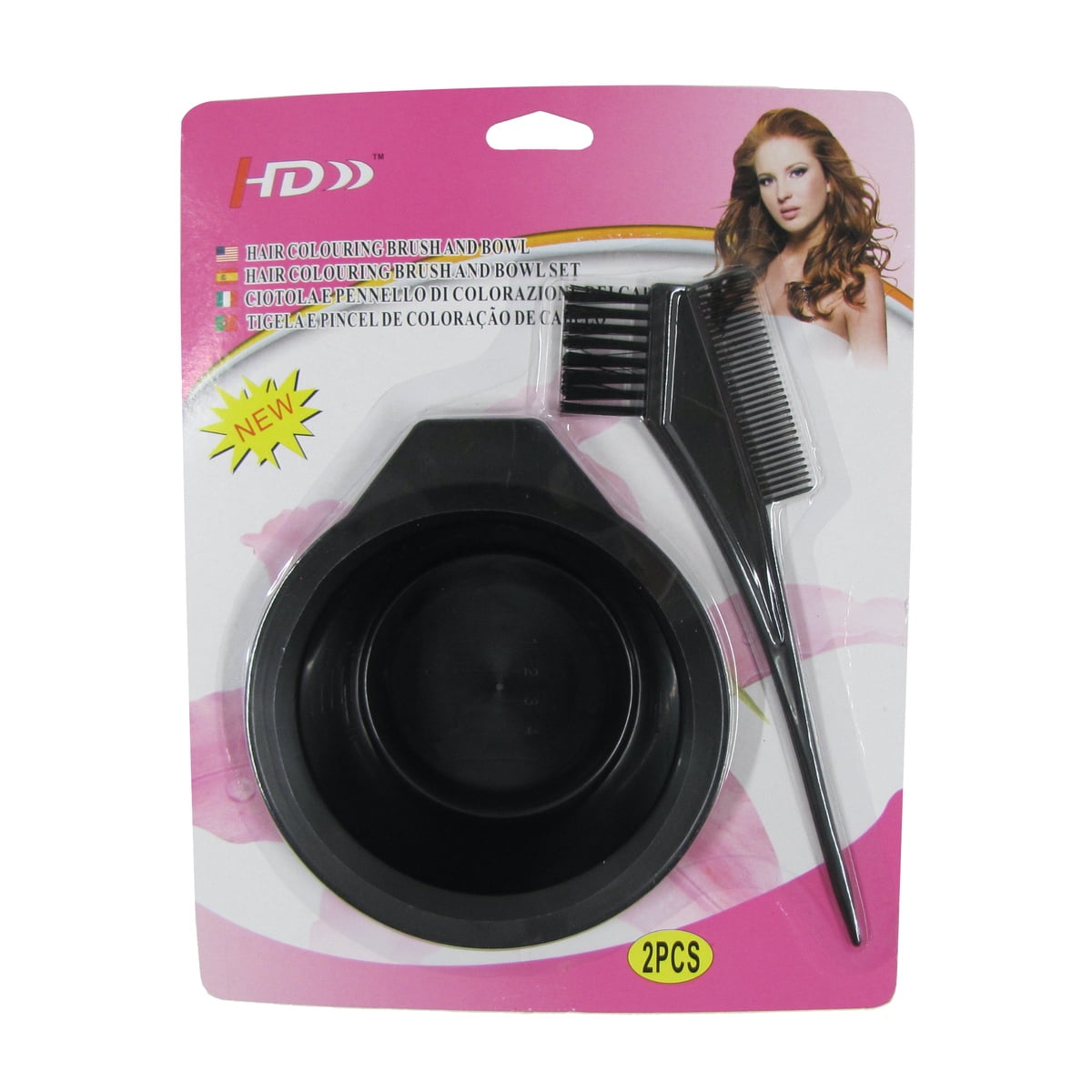 2pc DIY Hair Color Bowl Brush Comb Kit Home Salon Dye Bleaching Highlight Tool Set