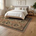 thumbnail image 3 of ODIKA Southwestern Allover Zigzag Frame Border Motif Stripe Stepped Aztec Flowing Foldable Easy Care for Queen Size Bedroom, Under Bed, Master Suite, 3 of 7