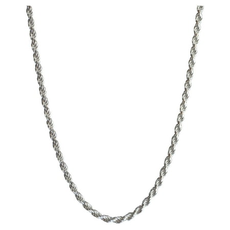 Brilliance Fine Jewelry Sterling Silver 22-Inch Rope Chain Necklace