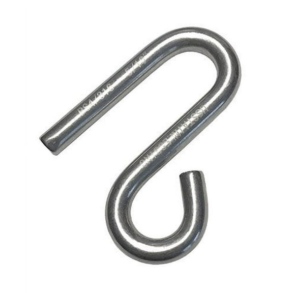 Stainless Steel 316 S Hook Open End and Narrow End 5/16 Marine Grade Cunningham